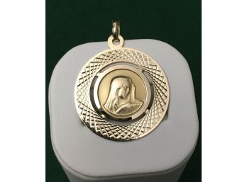 18K Gold Religious Emblem Pendant, 6.95 Grams, Professionally Polished