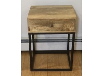 Contemporary Black Metal Leg, Stand W Drawer