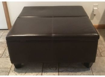 Square Dark Brown Cube Storage Ottoman