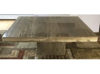 Maurice Villency Travertine Marble Cocktail, Coffee Table