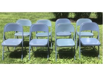 Cosco Wedgwood Blue Set Of 8 Folding Chairs.