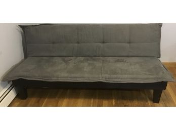 Dark Grey Suede Button Tufted Futon