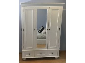 Fantastic White Mirrored  Armoire