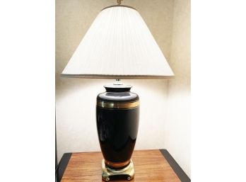 Alsy Black/Gold Brass Bottom Table Lamps With Asian Finial (Pair)
