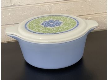 Vintage Blue/Green Floral Casserole Dish