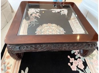 Chinoiserie Carved Mahogany Coffee Table