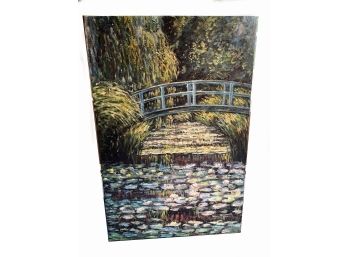 Colorful Original Painting Unsigned Of Bridge