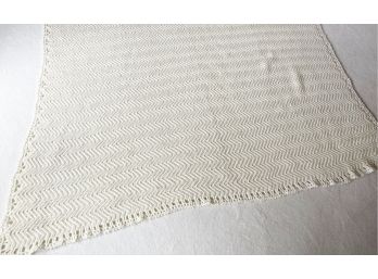 Knitted Off White Afgan 62 X 69