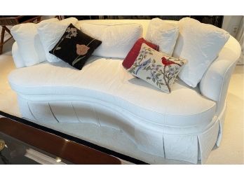 Hollywood Regency Century Furniture White Crescent Sofa (2 Of 2)