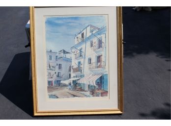 Beautiful Signed & Numbered Watercolor Print By M. Lichtenberg Of Ibiza Spain 1953