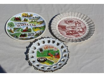 5 Vintage Travel Plates - Las Vegas! New Mexico! Maryland! Holland America Line!