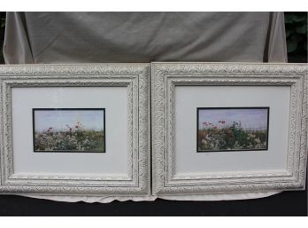 2 Wonderful White Framed Meadow Flowers