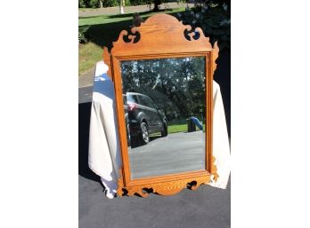 Gorgeous Large Oak Hallway Mirror Chippendale Styling