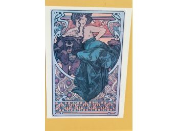 Beautiful Alphonse Maria Mucha Print  'Woman And Bear' 1902