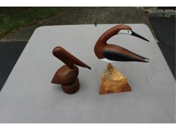 Gorgeous Wood Carved Seabird & Pelican