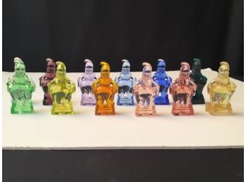 Mosser Glass 1983 Mindy The Clown Complete Set Of 12 Rainbow