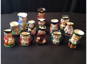 Fabulous Lot Of 13 Vintage Toby Jugs England & Japan