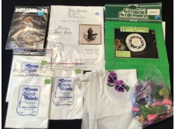 Needlery Lot Mostly Counted Cross Stitch Kits & Patterns Needlework