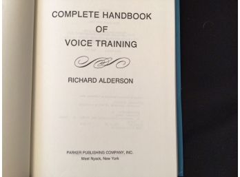 The Complete Handbook Of Voice Training Alderson Book