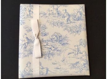 Trend Blue Toile Fabric Covered Binder