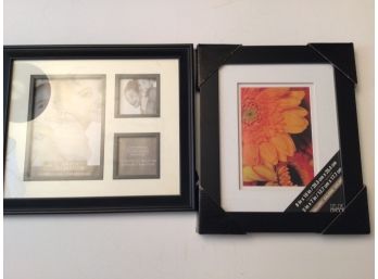 Lot Of 2 Sleek Black Picture Frames One New