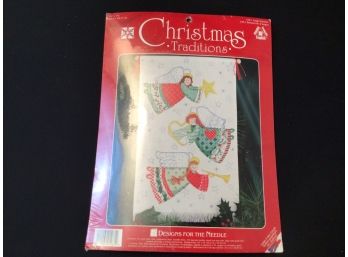 Unopened Christmas Traditions Angel Banner  Counted Cross Stitch Kit