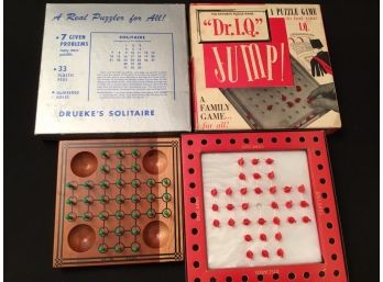 Vintage Puzzlers Puzzle Games  Druekes Solitaire Dr IQ Jump