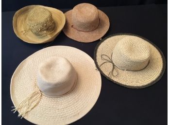 Summertime Straw Hat Lot Designer And Vintage