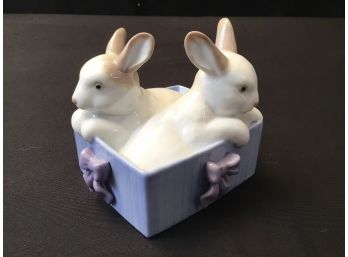 NAO By Lladro Rabbits In A Box Bunnies 1988