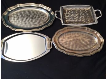 4 Tray Lot Kromex Davco Silver NY