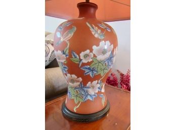 Salmon Oriental Porcelain Lamp