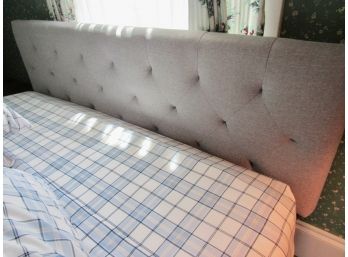 Queen Upholstered Tufted Headboard & Bed Linens