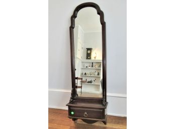 Ethan Allen Dark Mirror With Drawer