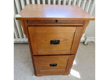 Mission Style Oak 2 Drawer File Cabinet