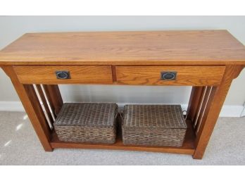 Mission Style Oak Sofa Table