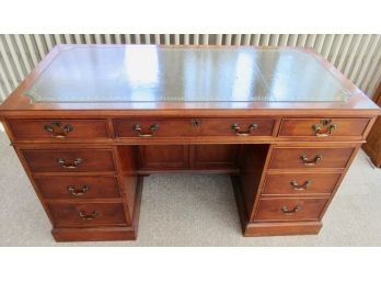 English Double Pedestal Kneehole Desk By Bradley