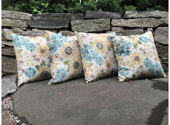 Four Floral Outdoor Pillows