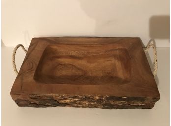 Live Edge Hand Carved Solid & Heavy Wood Tray