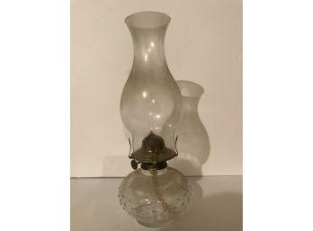 Two Hobnail Oil Lamps
