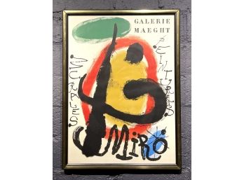 Vintage 1961 Joan Miro Peintures Murales Galerie Maeght Lithograph Poster