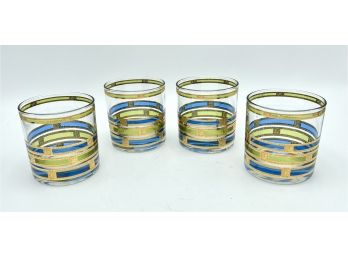 Set Of 4 Mid Century Starlyte Style Rocks Glasses