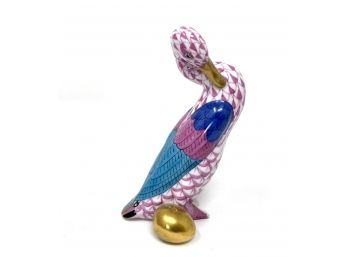 Herend Little Goose With Golden Egg - Handmade In Hungary