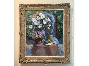 G. Phillips Impressionist Still Life Painting In Ornate Frame