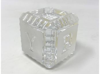 Waterford Crystal Baby Block Cube Paperweight - ABC Alphabet Letters