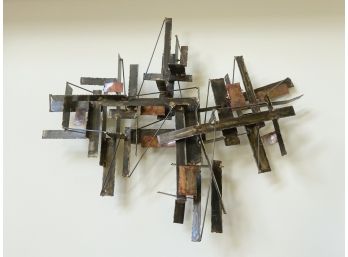 Brutalist Metal Fine Art Wall Hanging Sculpture