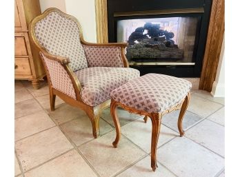 Antique Louis XV Bergere Armchair And Ottoman