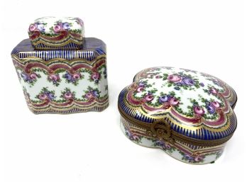 Limoges France Hand-painted Trinket Box And Container