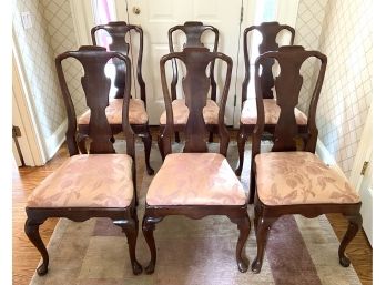 Vintage Queen Anne Splat Back Dining Chairs, Set Of 6