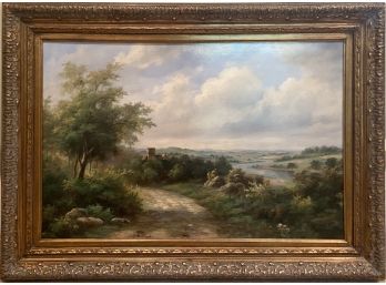 Landscape Painting In Ornate Frame