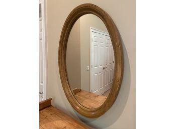 Vintage Oval Wooden Mirror